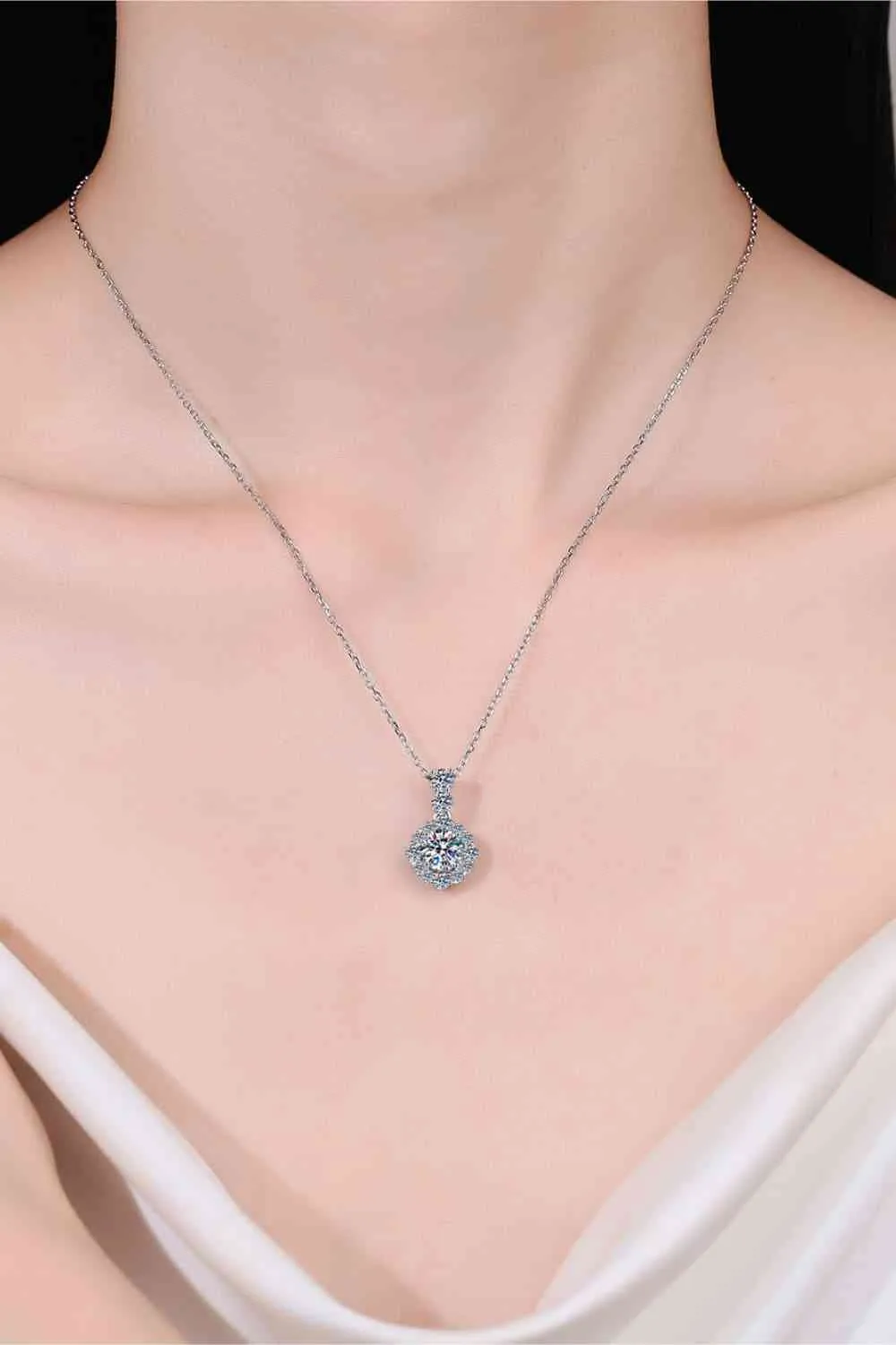 1 Carat Moissanite 925 Sterling Silver Necklace