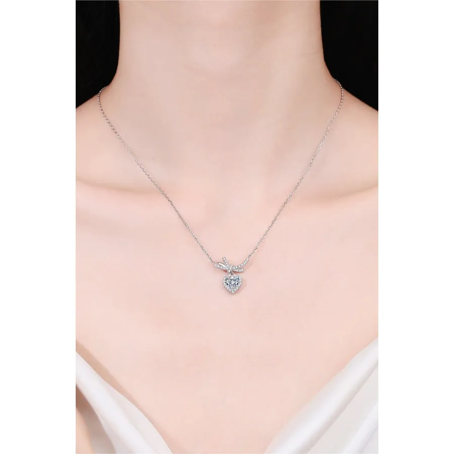 1 Carat Moissanite Heart Pendant Necklace