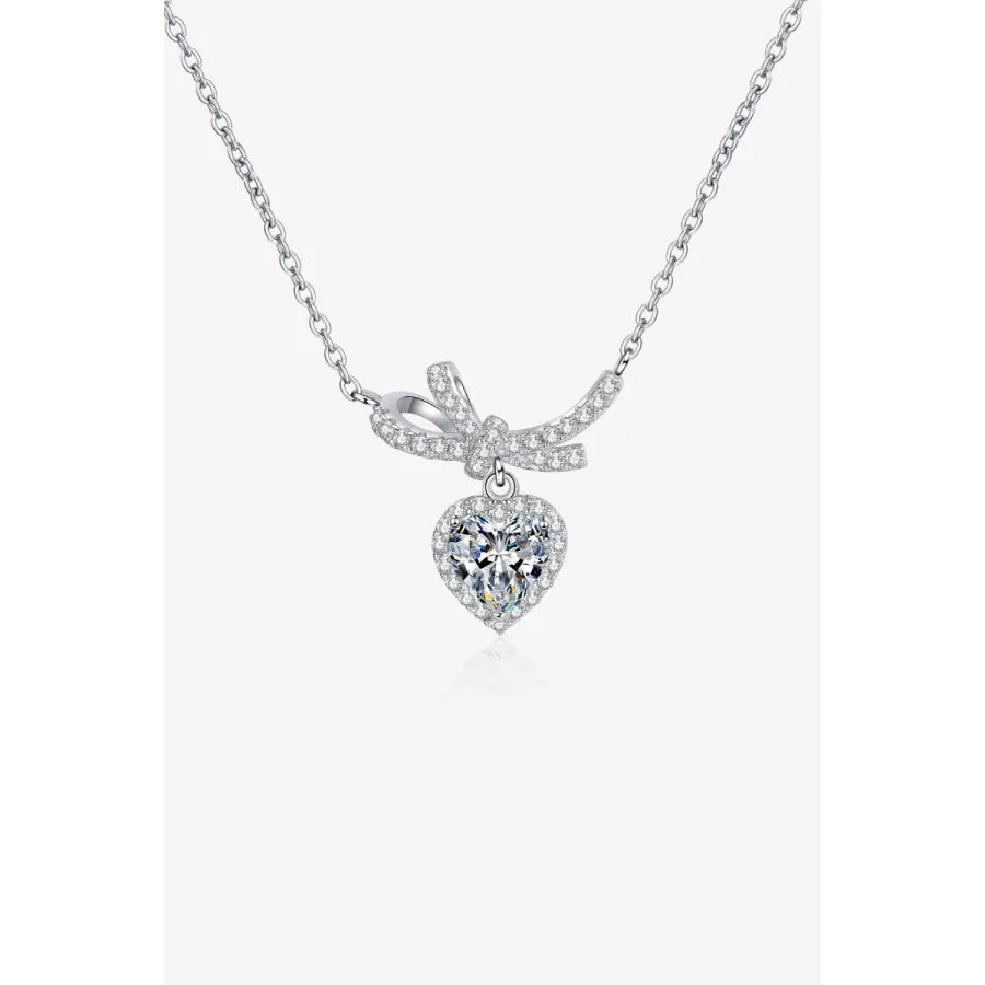 1 Carat Moissanite Heart Pendant Necklace