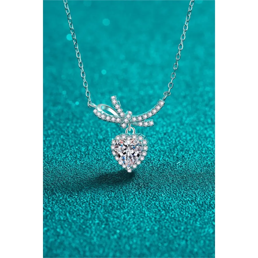 1 Carat Moissanite Heart Pendant Necklace