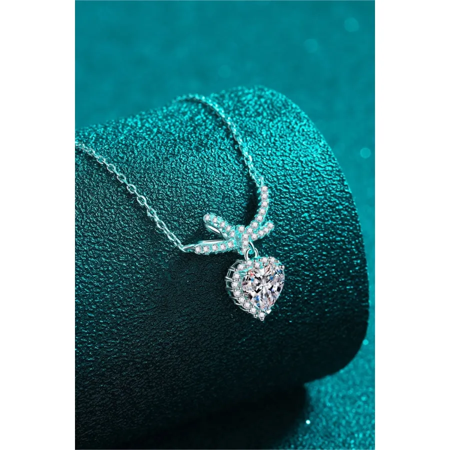 1 Carat Moissanite Heart Pendant Necklace