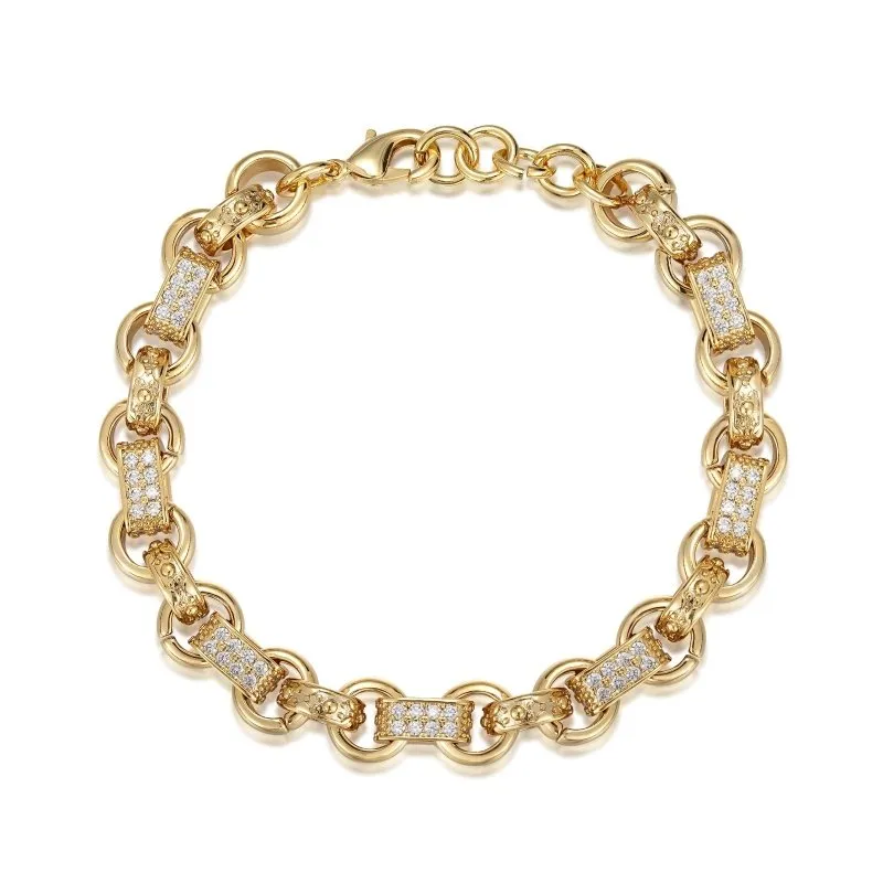 10mm Gold Filled Bonded Gypsy Link Belcher Bracelet 8 Inch