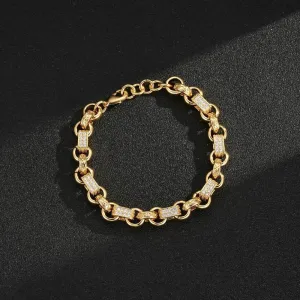 10mm Gold Filled Bonded Gypsy Link Belcher Bracelet 8 Inch