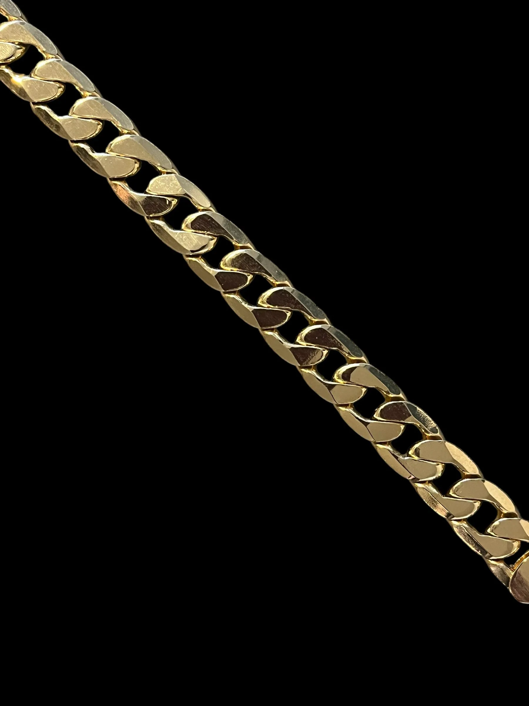 12mm Gold Bonded Curb Cuban Bracelet 8 Inch