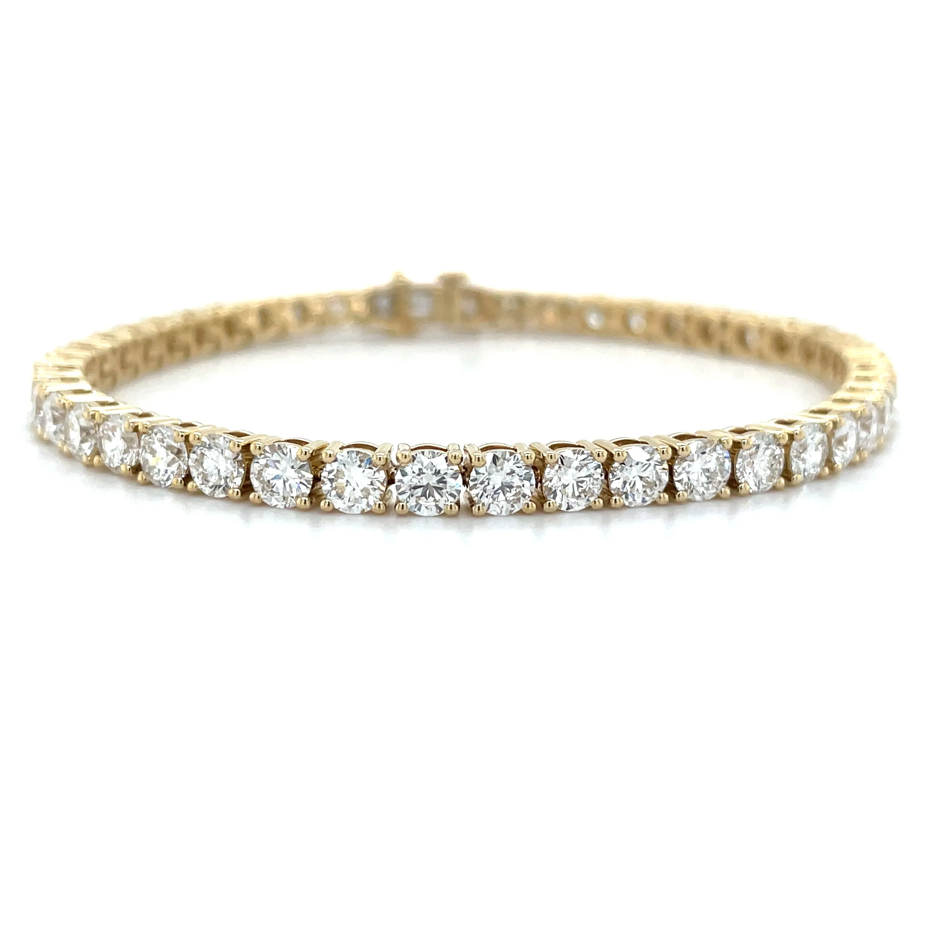 14ct Yellow Gold 8.72ct Laboratory Grown Diamond Tennis Bracelet