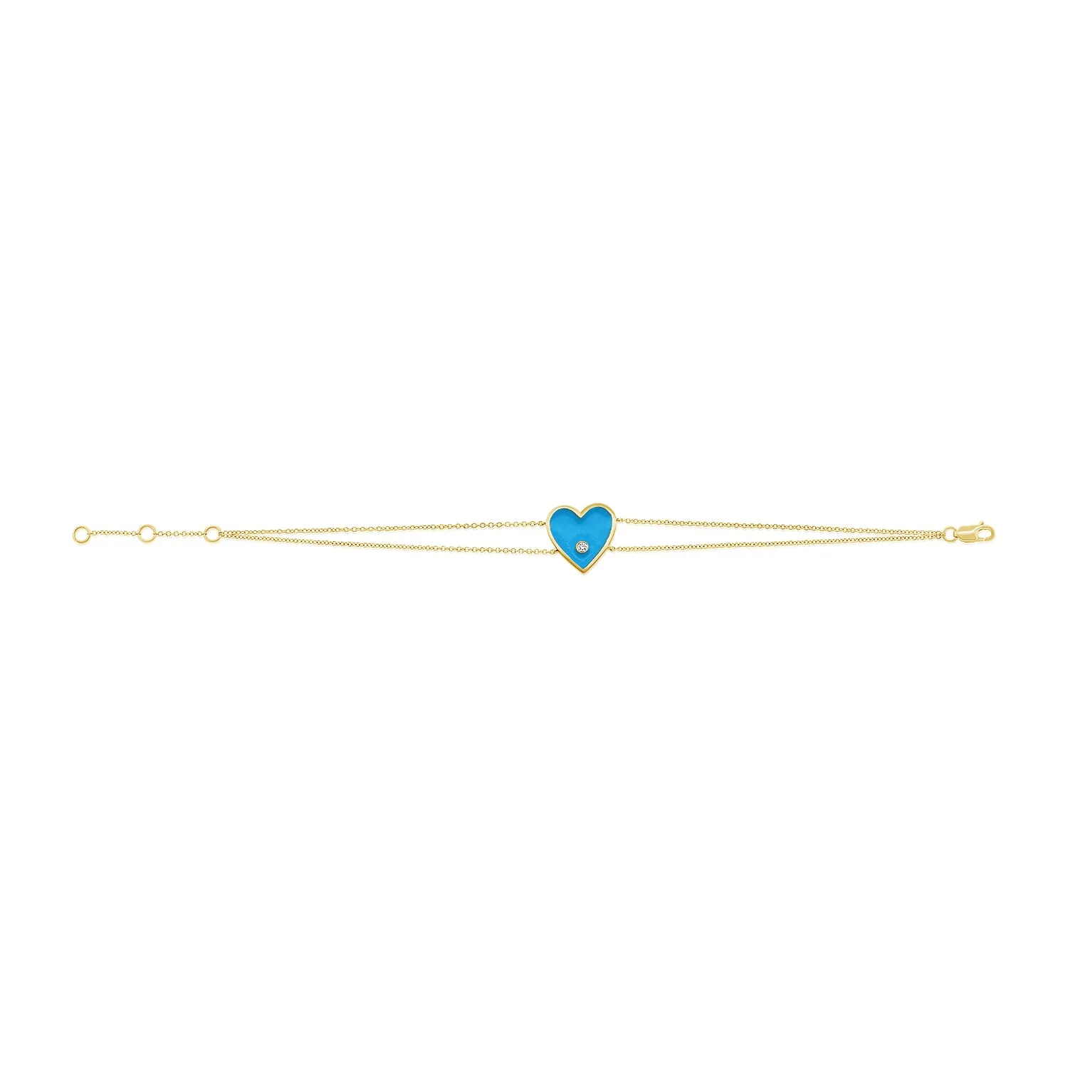 14k Gold & Diamond Heart Bracelet-D0.02