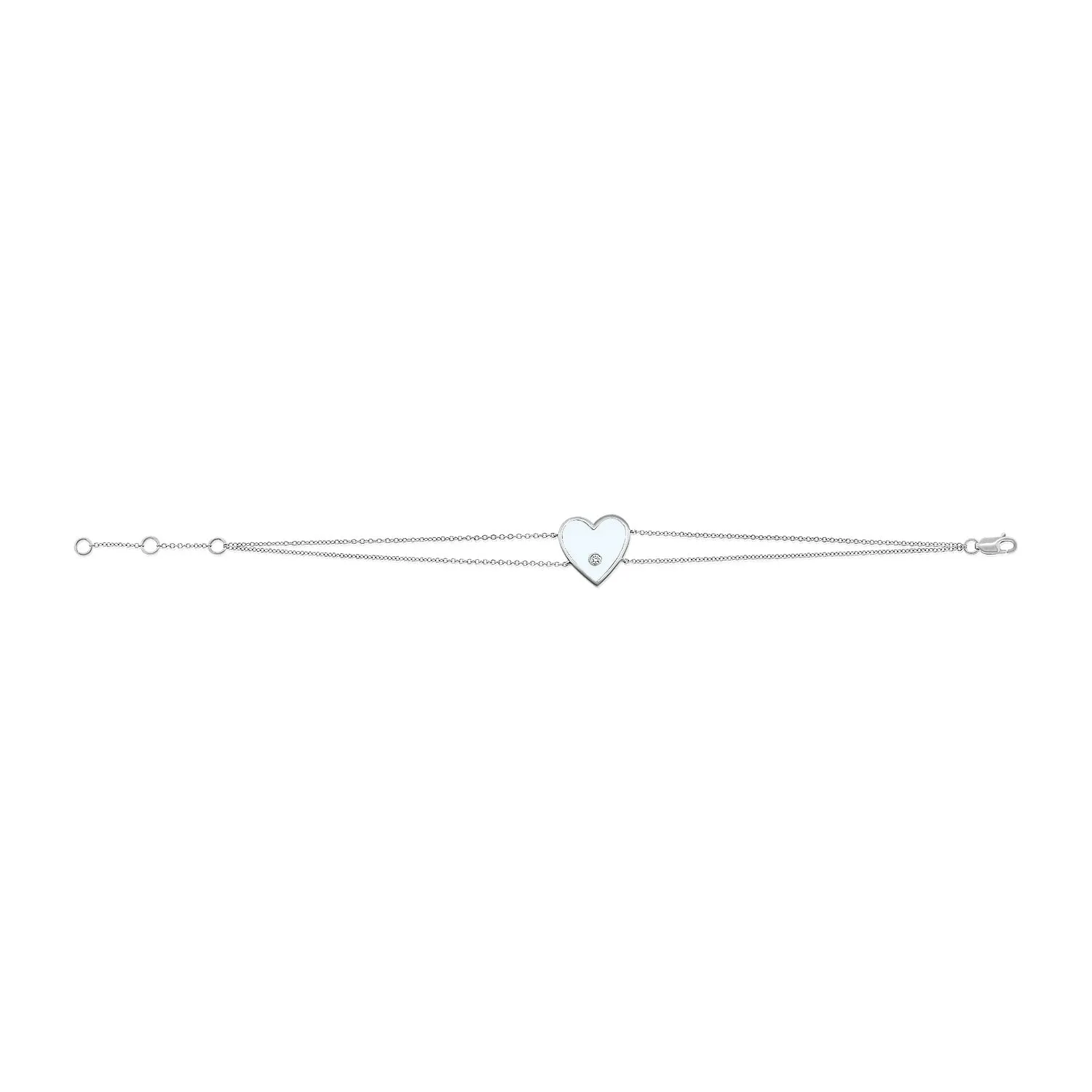 14k Gold & Diamond Heart Bracelet-D0.02