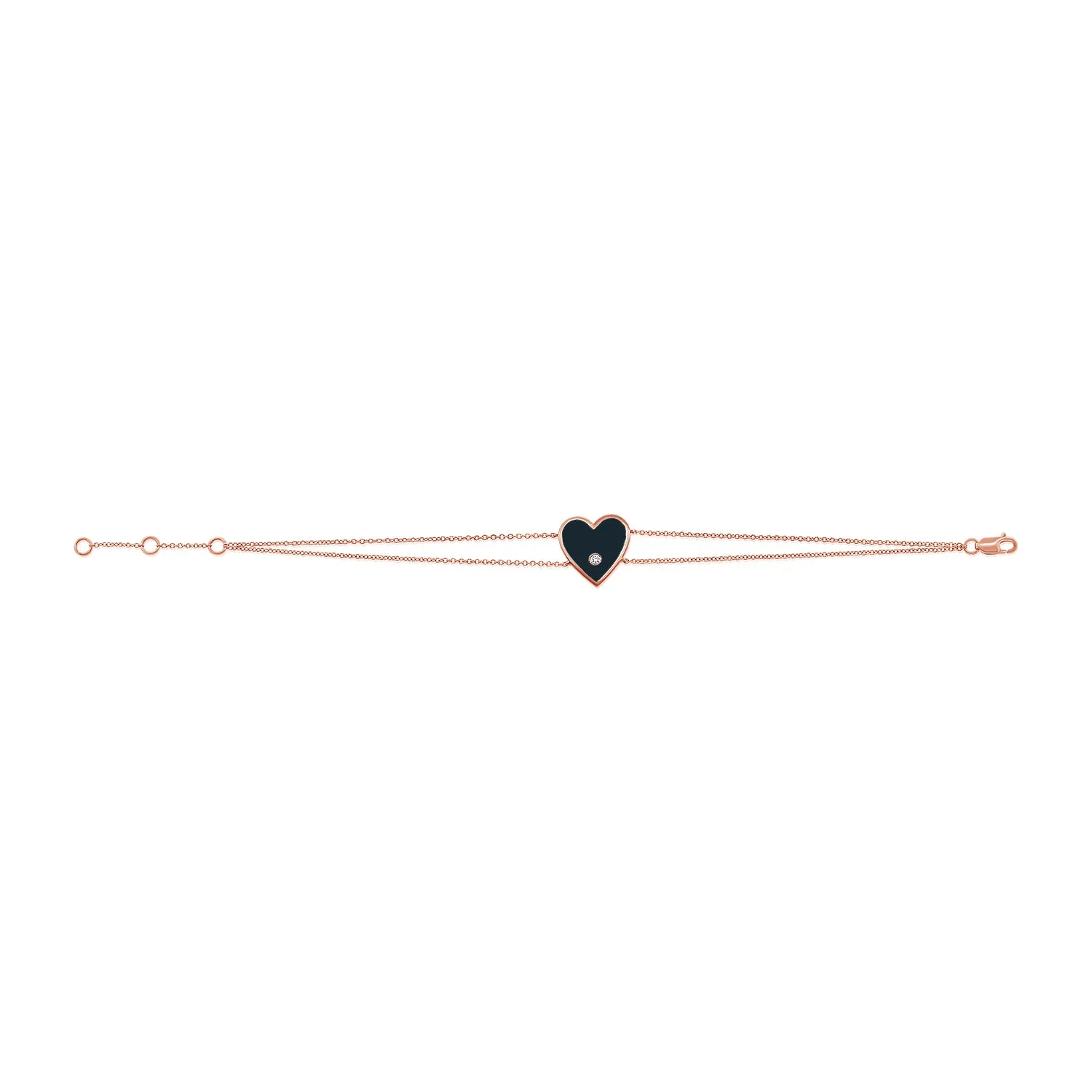 14k Gold & Diamond Heart Bracelet-D0.02