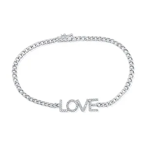 14k Gold & Diamond Love Link Bracelet - 0.22ct