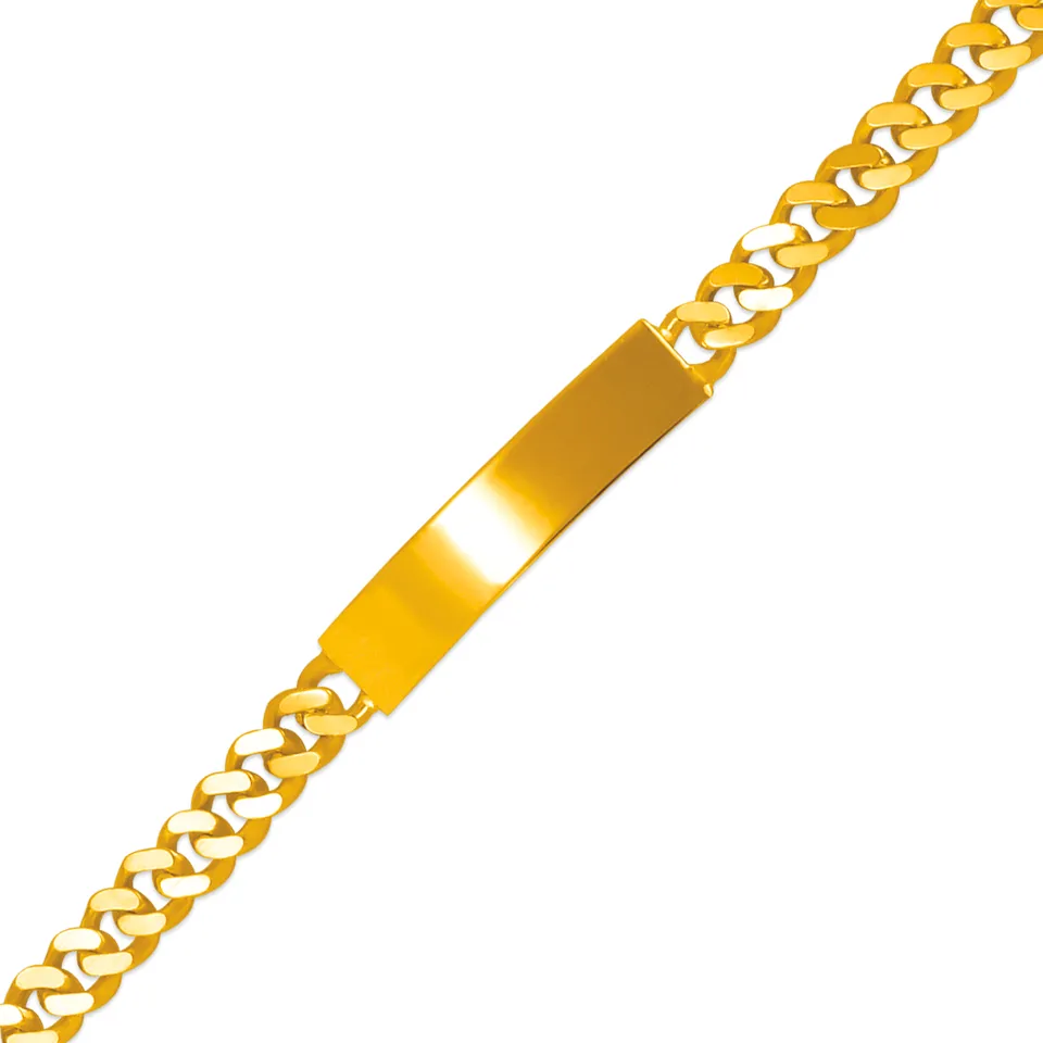 14K Solid Yellow or White Pave Curb ID Bracelet