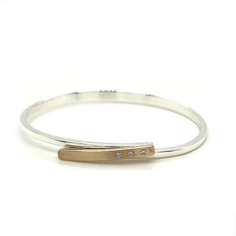 14K/ Sterling Silver Diamond Anticipation Bracelet