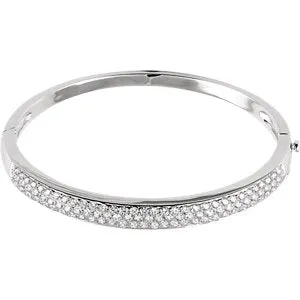 14K White 3 CTW Diamond Pave' Bracelet