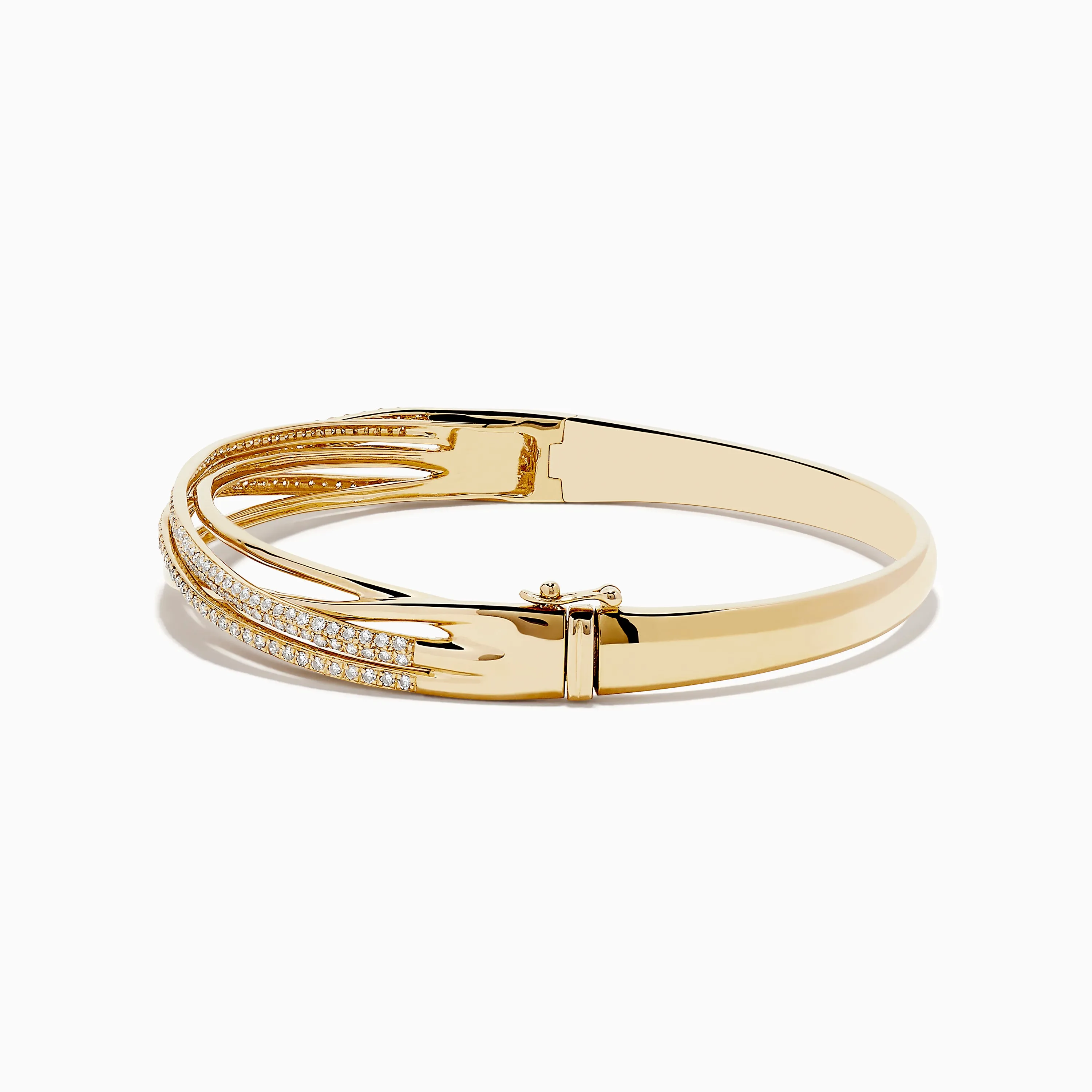 14K Yellow Gold Diamond Crossover Bracelet