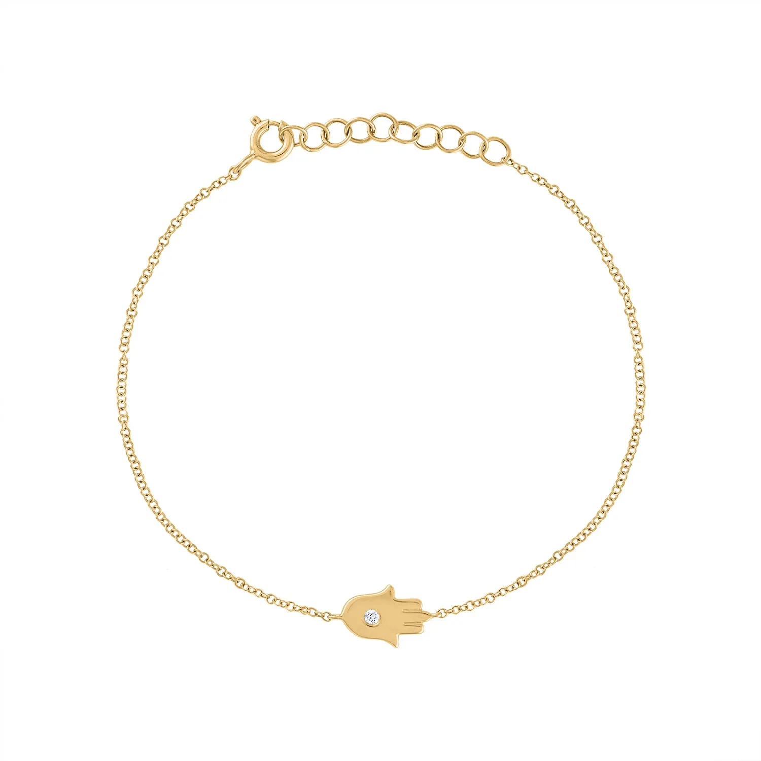 14KT GOLD DIAMOND HAMSA BRACELET