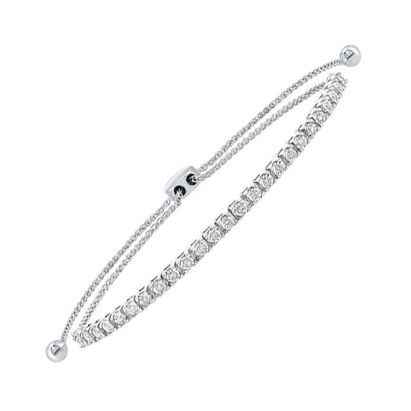 14KT White Gold & Diamond Classic Book Tennis Bracelet  - 1/4 ctw