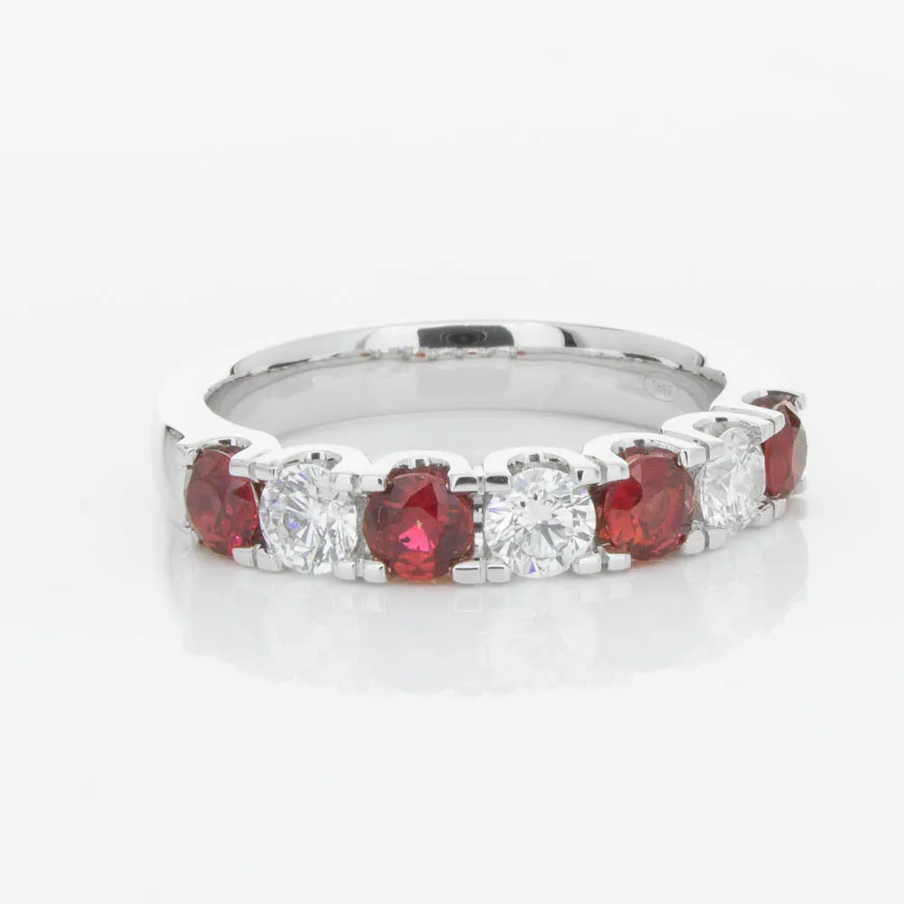 18ct White Gold .79ct Ruby & Diamond Rialto Ring