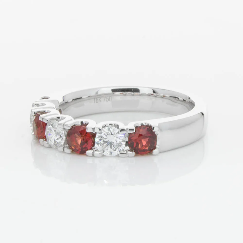 18ct White Gold .79ct Ruby & Diamond Rialto Ring