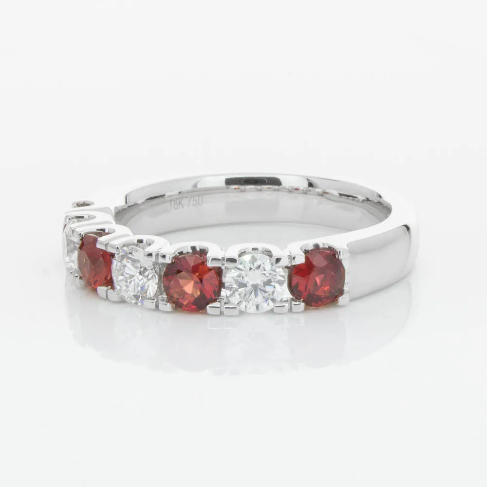 18ct White Gold .79ct Ruby & Diamond Rialto Ring