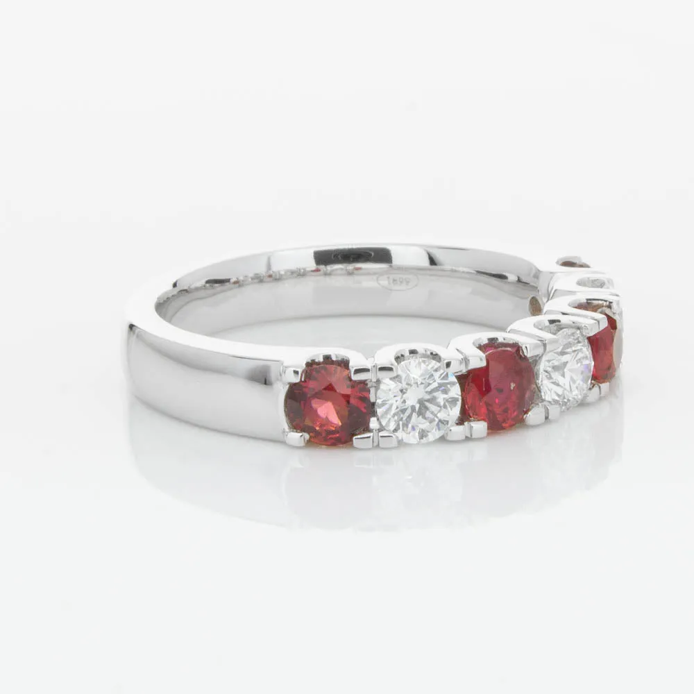 18ct White Gold .79ct Ruby & Diamond Rialto Ring