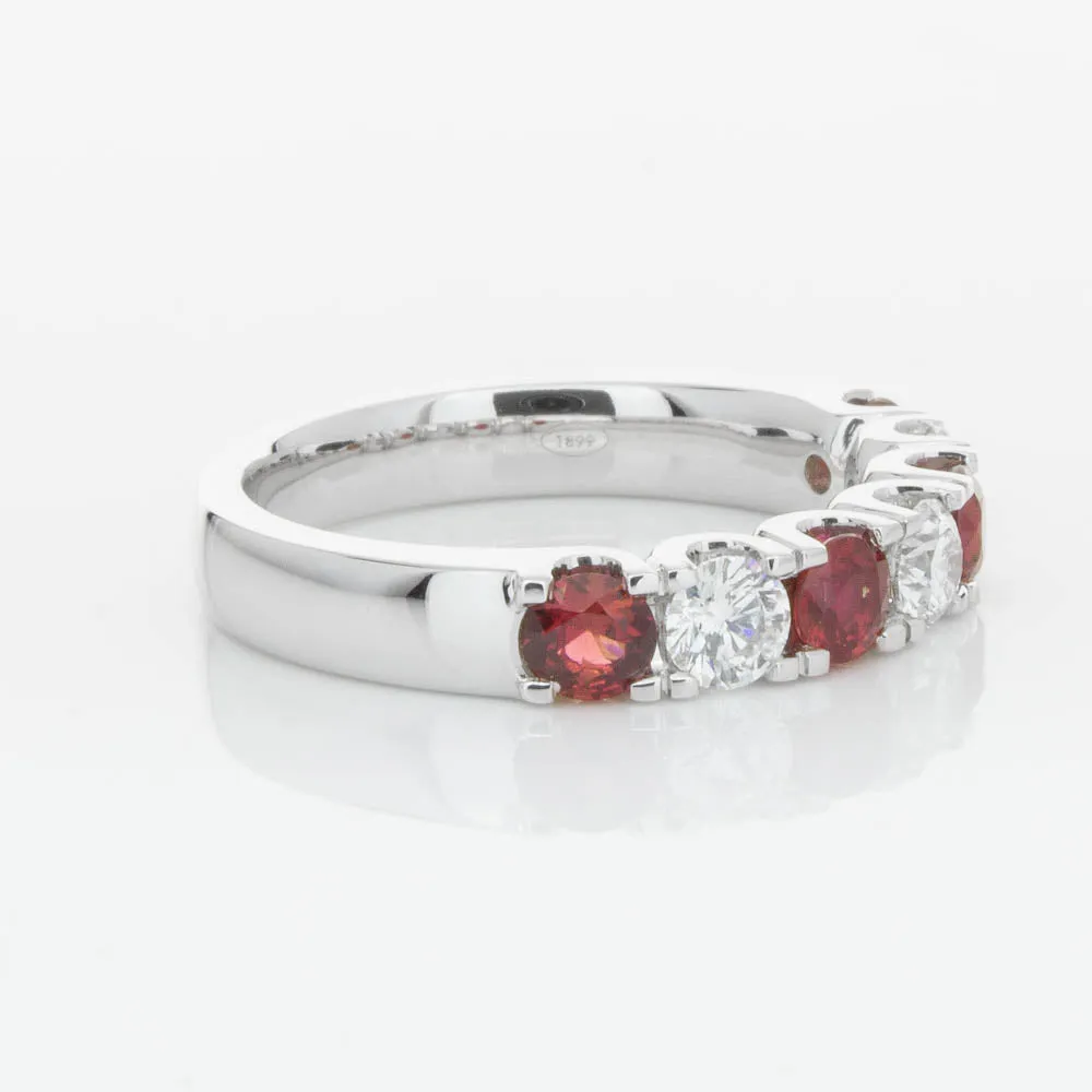 18ct White Gold .79ct Ruby & Diamond Rialto Ring