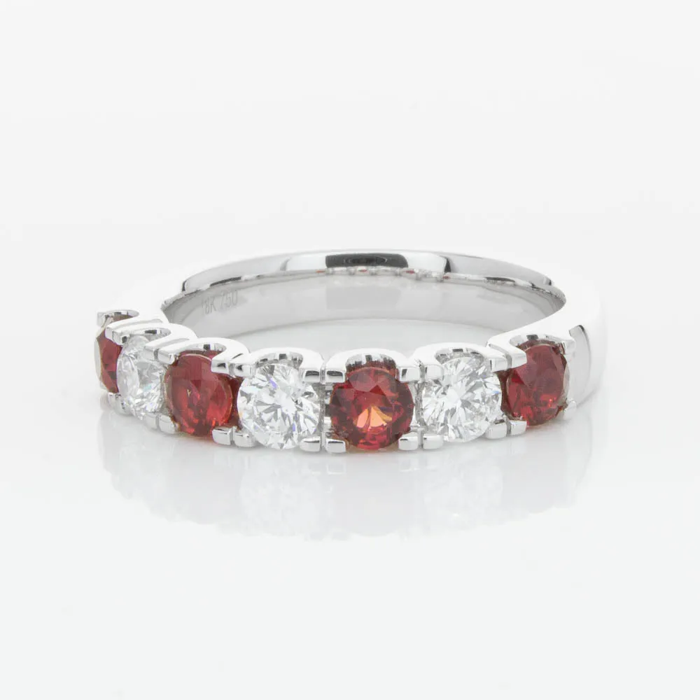 18ct White Gold .79ct Ruby & Diamond Rialto Ring