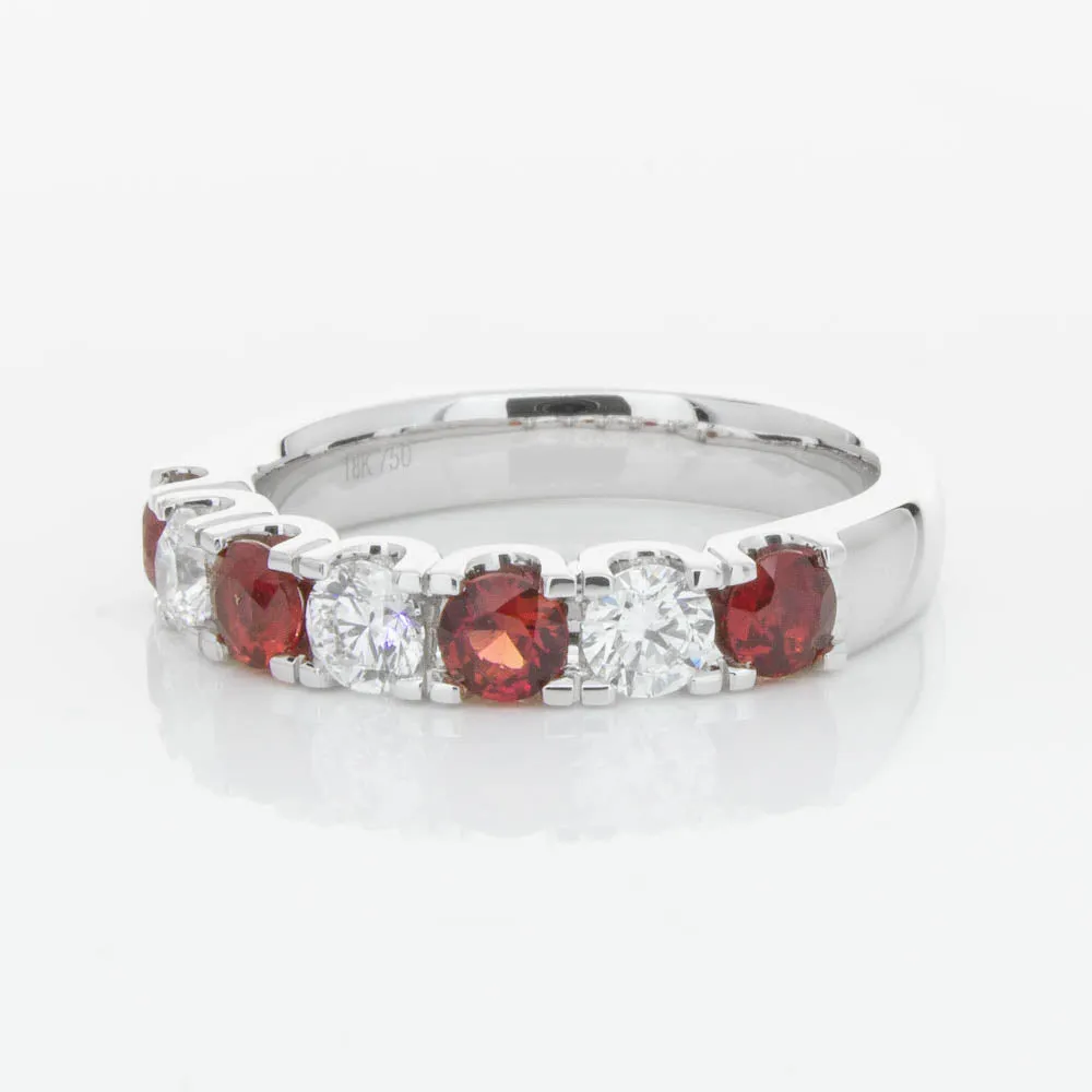 18ct White Gold .79ct Ruby & Diamond Rialto Ring