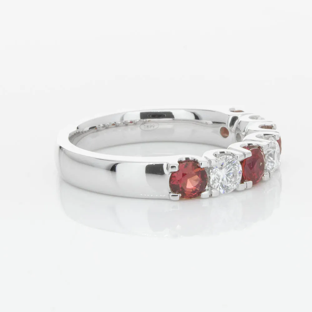 18ct White Gold .79ct Ruby & Diamond Rialto Ring