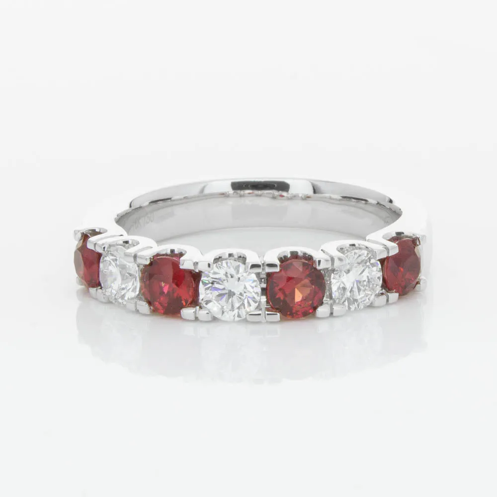 18ct White Gold .79ct Ruby & Diamond Rialto Ring