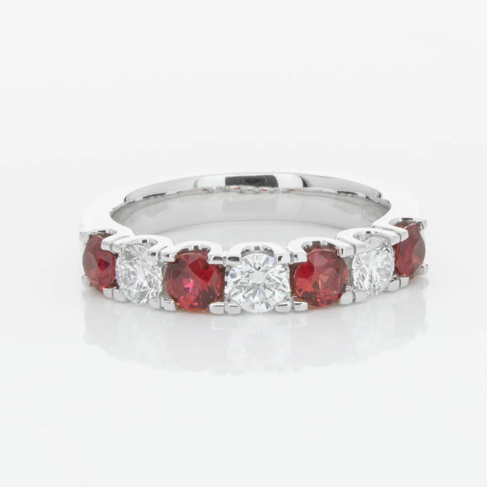 18ct White Gold .79ct Ruby & Diamond Rialto Ring