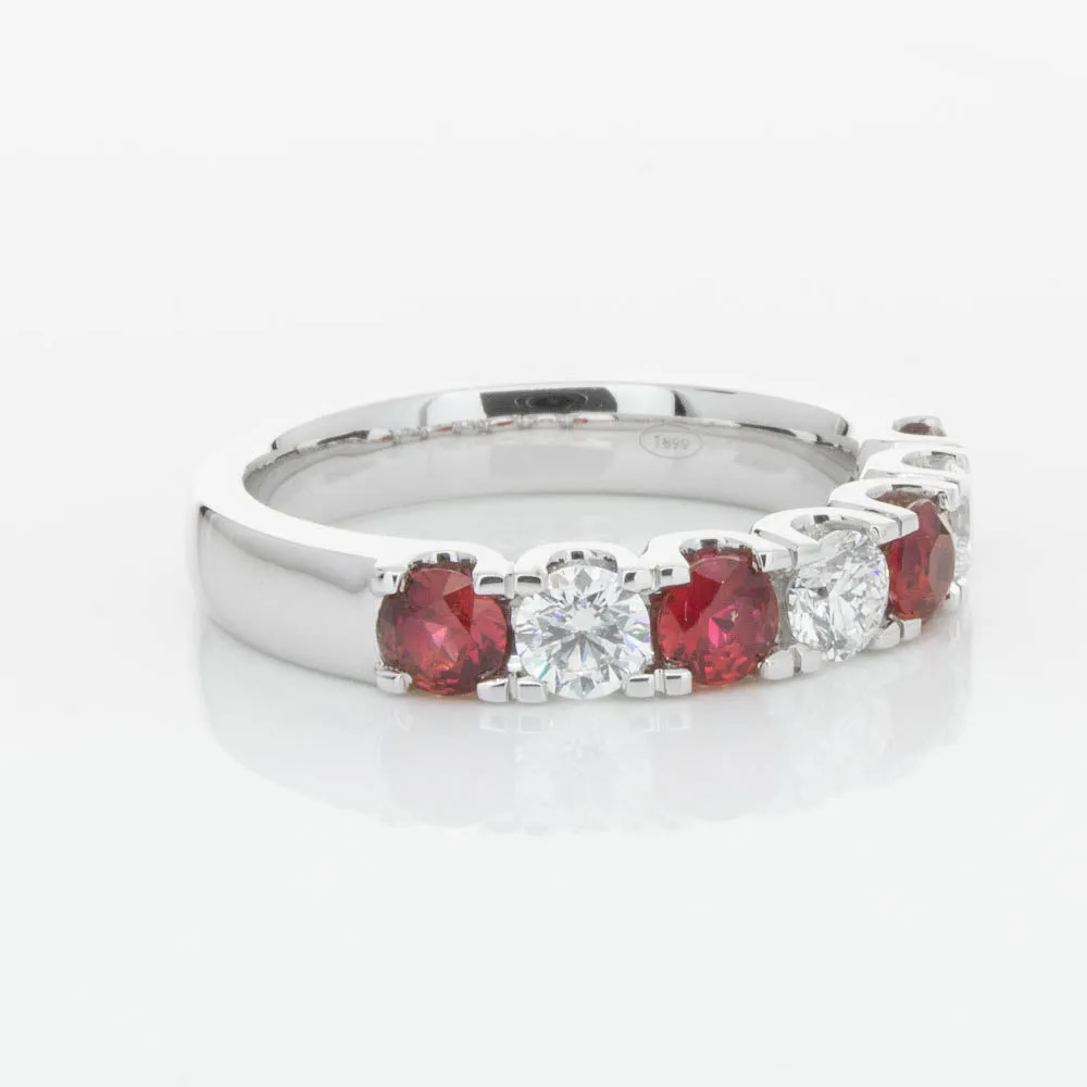 18ct White Gold .79ct Ruby & Diamond Rialto Ring