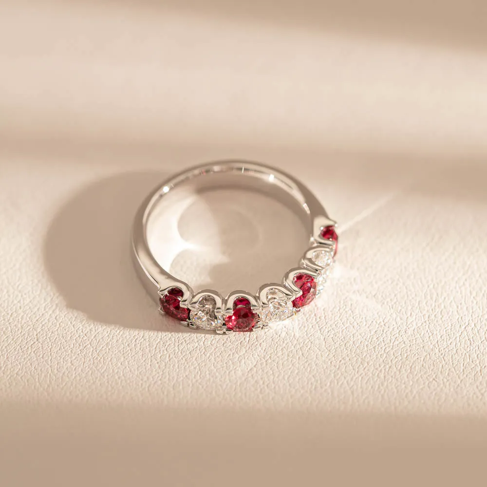 18ct White Gold .79ct Ruby & Diamond Rialto Ring