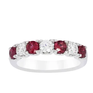 18ct White Gold .79ct Ruby & Diamond Rialto Ring