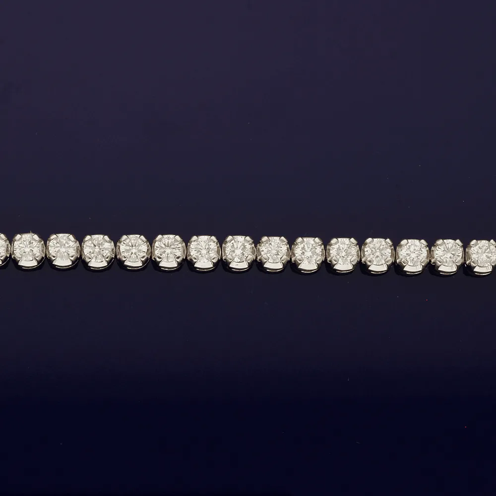 18ct White Gold Diamond Tennis Line Bracelet 7.00ct