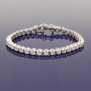 18ct White Gold Diamond Tennis Line Bracelet 7.00ct