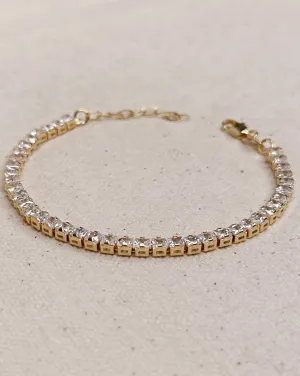 18k Gold Filled 3mm Cz Tennis Bracelet