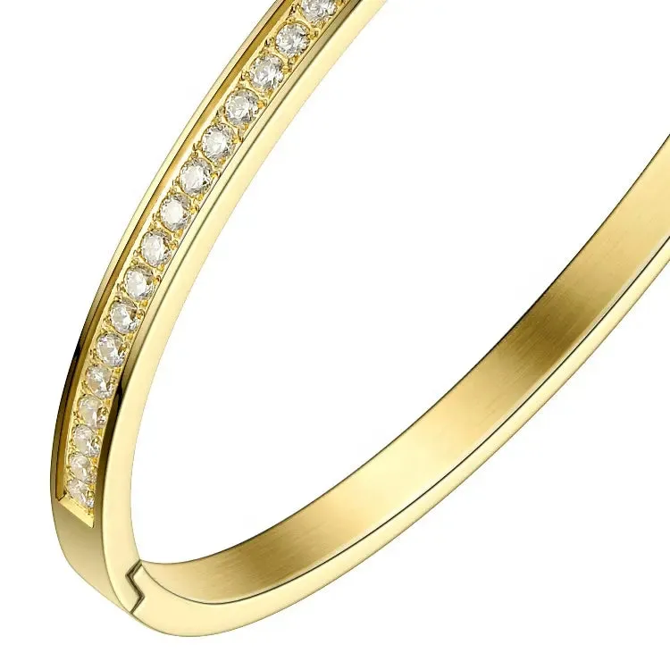 18K Gold-Filled Cubic Zirconia Bangle