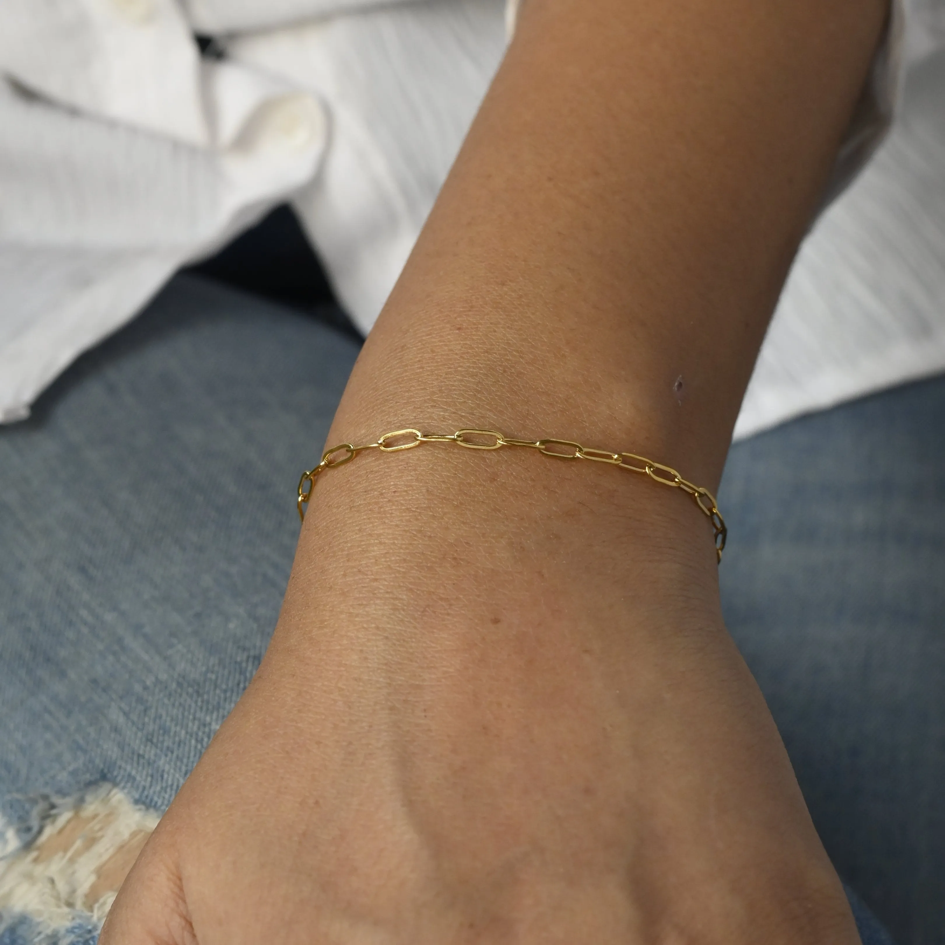 18K Gold-Filled Link Chain Bracelet for Women