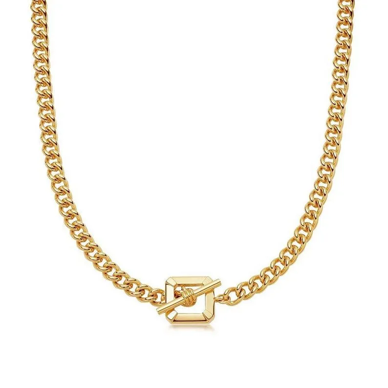 18K Gold-Filled Toggle Clasp Cuban Necklace