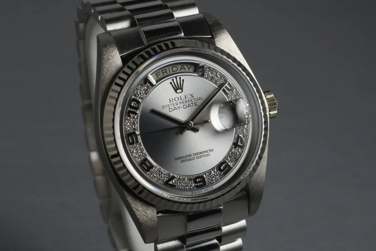 1983 Rolex WG Day-Date 18039 with Rare Factory Arabic Diamond Dial