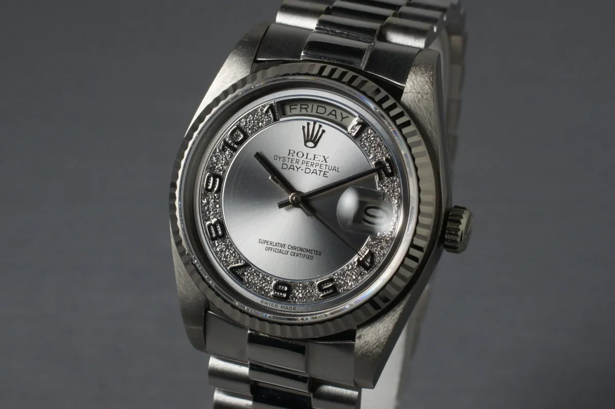 1983 Rolex WG Day-Date 18039 with Rare Factory Arabic Diamond Dial