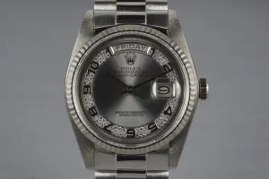 1983 Rolex WG Day-Date 18039 with Rare Factory Arabic Diamond Dial