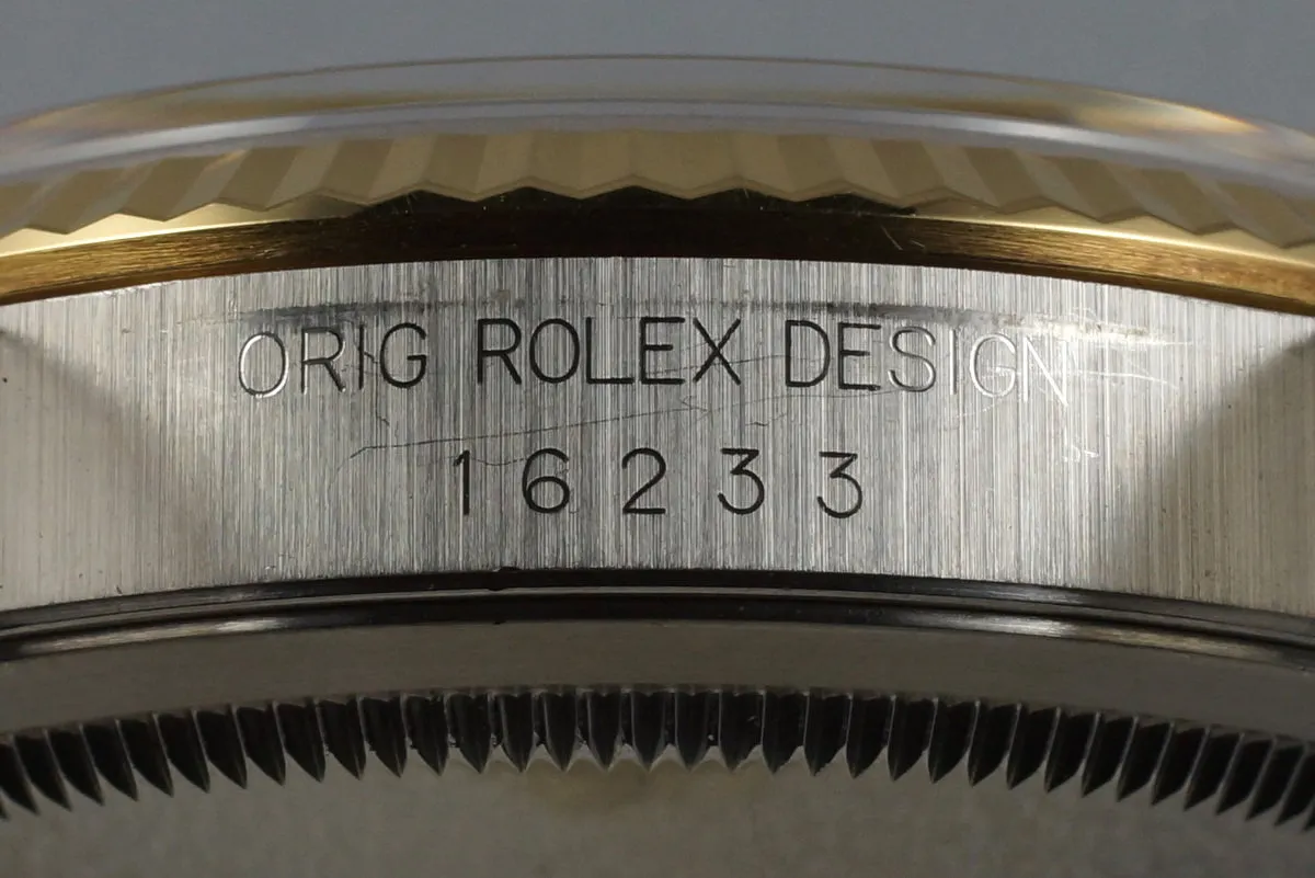 1993 Rolex Two Tone DateJust 16233 Factory Diamond Champagne Dial with Box and Papers