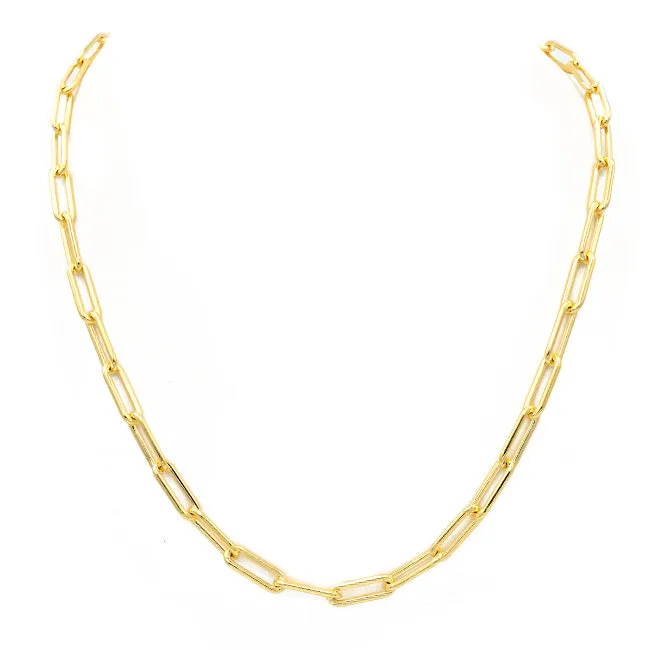 20" Gold Filled Paper Clip Chain Necklace