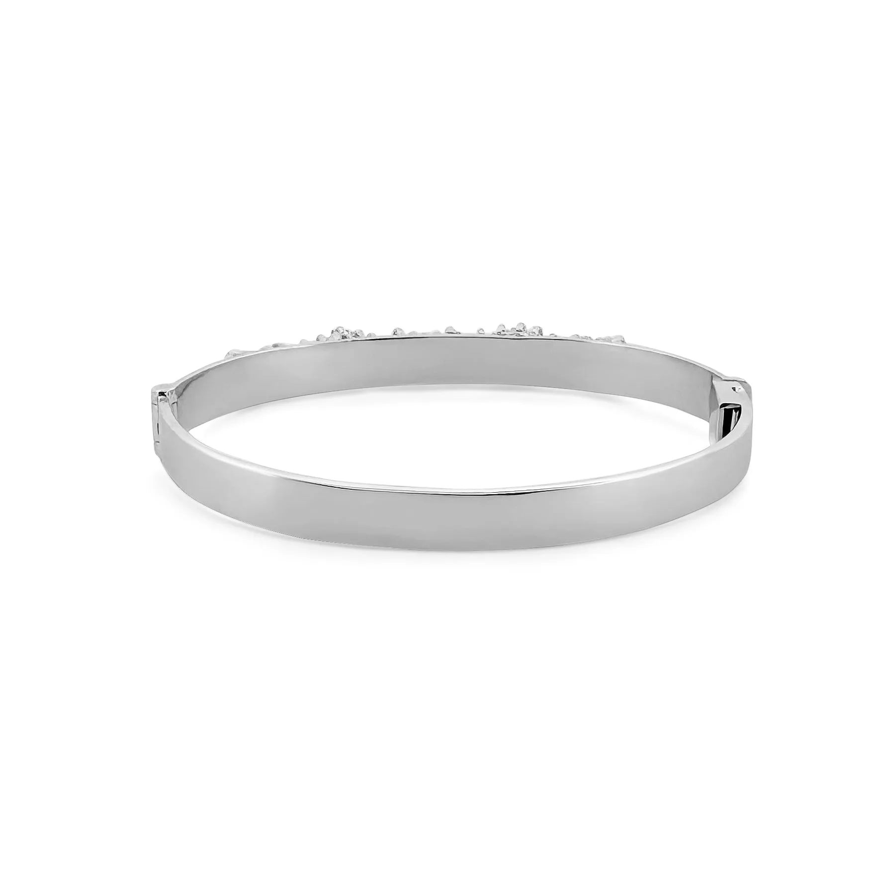 2.30ctw Tapered Baguette Diamond Bangle Bracelet in 14k White Gold