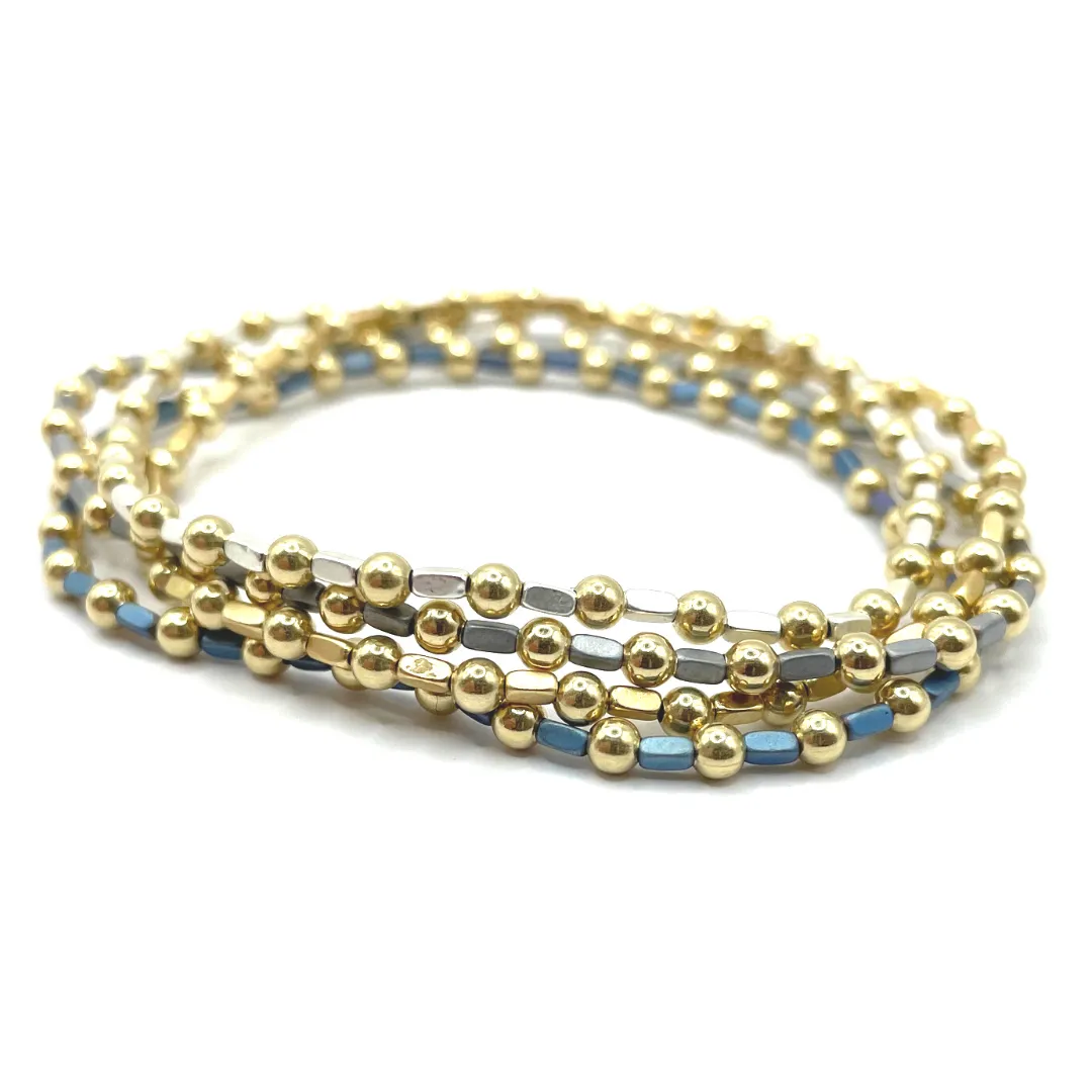 4mm Color Crush Harbor Gold Filled Waterproof Bracelet 6.5"-7"