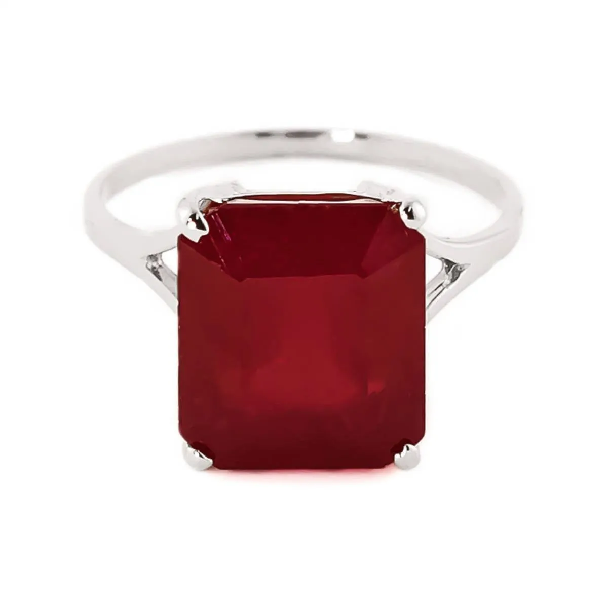 7.5 Carat 14K Solid White Gold Ring Natural Octagon Ruby