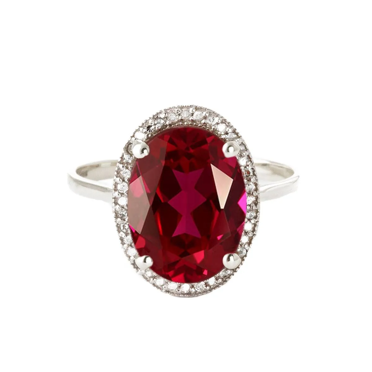 7.93 Carat 14K Solid White Gold w/ in Your Heart Ruby Diamond Ring