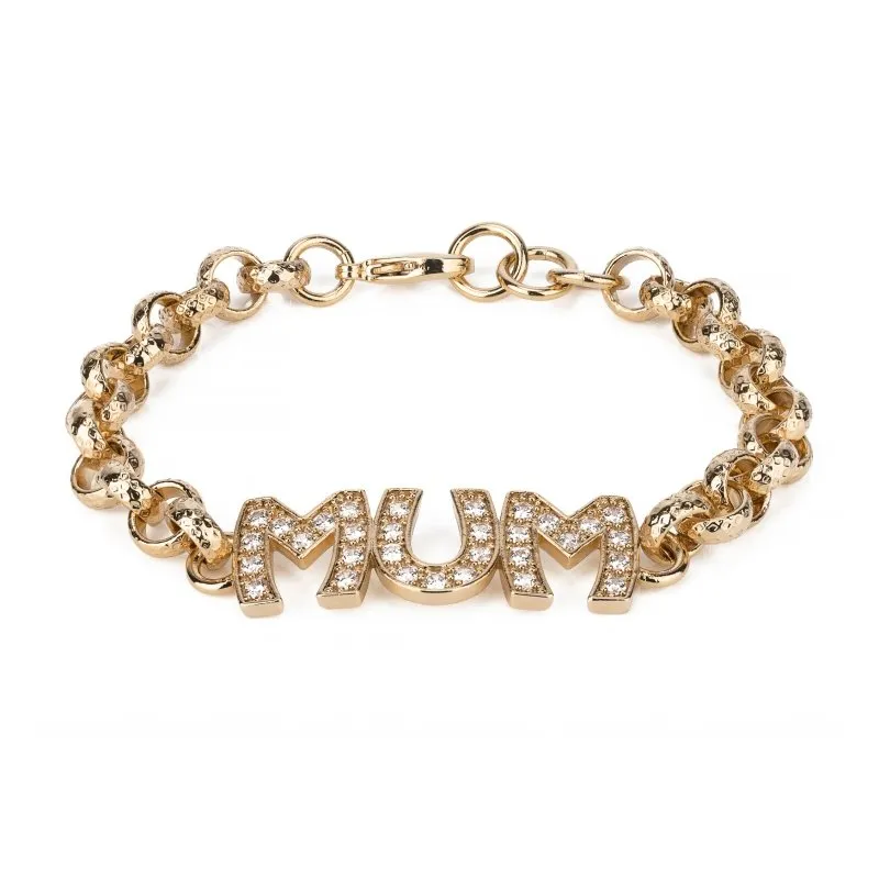 8mm Gold Filled Mum Belcher Bracelet Stones 7.5/8 Inch