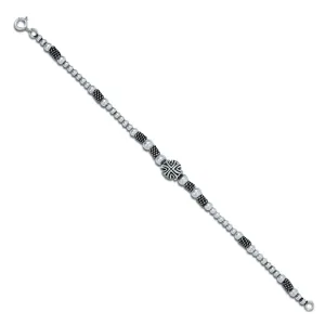 925 Sterling Silver Featuring Beads Bracelet For Boys