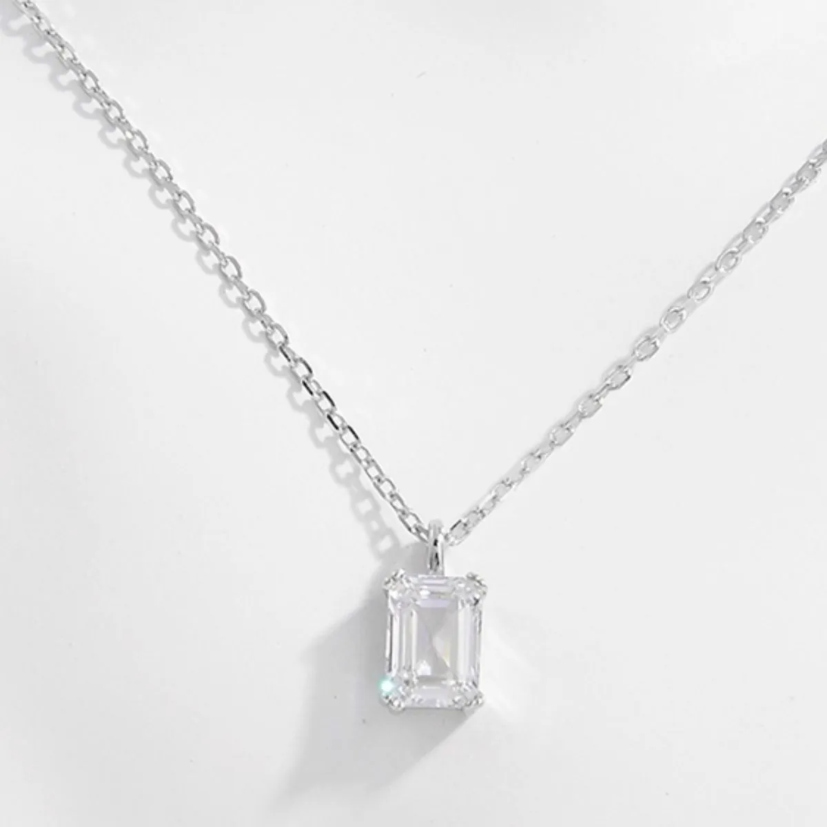 925 Sterling Silver Zircon Pendant Necklace